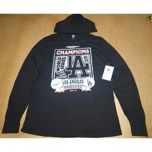 Dodgers Shohei Ohtani World Series Majestic Lightweight Hoodie Mens Size Medium